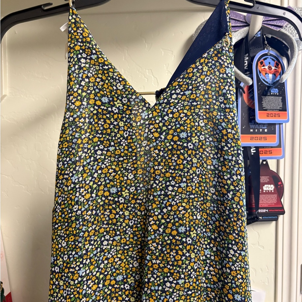 Michael Kors Navy and Gold Floral Dress